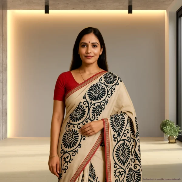 Mulmul Cotton with Bagru Print