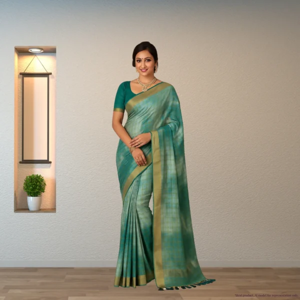 Chiffon Drape - Muted Green Two Tone