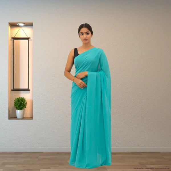 Georgette Everyday Drape – Tropical Teal