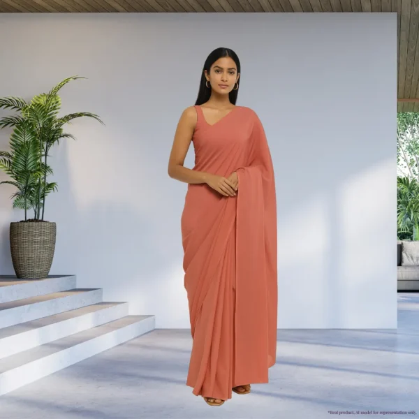 Georgette Everyday Drape – Terracotta Rust