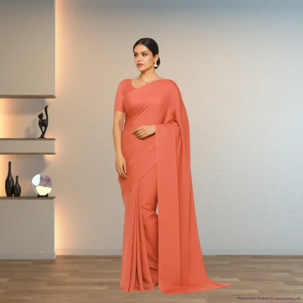 Georgette Everyday Drape – Terracotta Rust