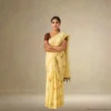 Chiffon Saree - Bronze Sunshine Yellow Two Tone
