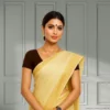 Chiffon Saree - Bronze Sunshine Yellow Two Tone