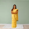 Chiffon Saree - Bronze Sunshine Yellow Two Tone