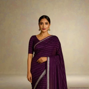 SS0BB0-2 (2) Cotton Silk Drape in Wine Color with Silver Border