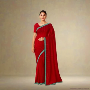SS0BB0-2 (3) Cotton Drape – Deep Crimson with Subtle Stripes