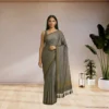 Chiffon Saree - Stone Grey Two Tone