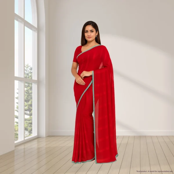 Cotton Drape – Deep Crimson with Subtle Stripes