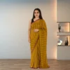 Cotton Drape – Golden Ochre with Subtle Stripes