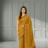 Cotton Drape – Golden Ochre with Subtle Stripes