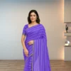 Cotton Drape – Royal Violet with Subtle Stripes