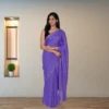Cotton Drape – Royal Violet with Subtle Stripes