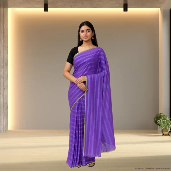 Cotton Drape – Royal Violet with Subtle Stripes