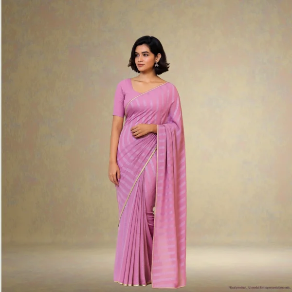 Cotton Drape – Blush Rose with Subtle Stripes