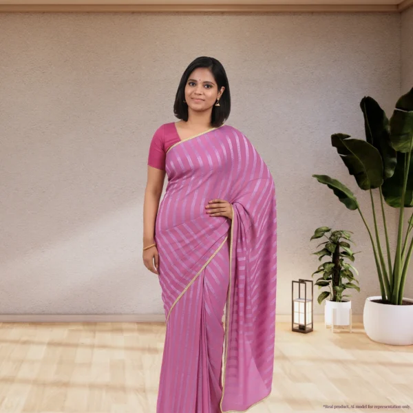 Cotton Drape – Blush Rose with Subtle Stripes