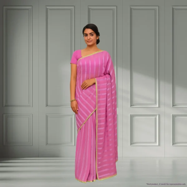 Cotton Drape – Blush Rose with Subtle Stripes