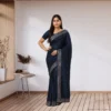 Festive Georgette Saree - Dark Navy Blue