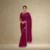 Festive Georgette Saree - Deep Magenta
