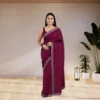 Festive Georgette Saree - Deep Magenta