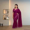 Festive Georgette Saree - Deep Magenta