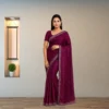 Festive Georgette Saree - Deep Magenta