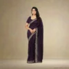 Festive Georgette Saree - Dark Plum