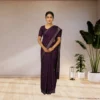 Festive Georgette Saree - Dark Plum