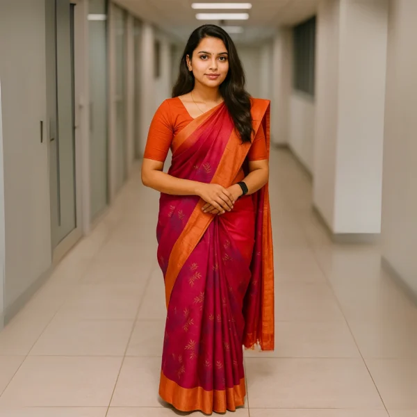 Elegant Dark Navy Blue Cotton Saree with Teal Green Border