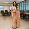 Elegant Muted Rose Pink Cotton Saree with Grey Border