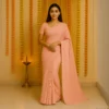 Elegant Dusty Rose Georgette Saree with Small Motifs