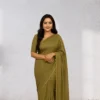Elegant Golden Brown Georgette Saree with Small Motifs