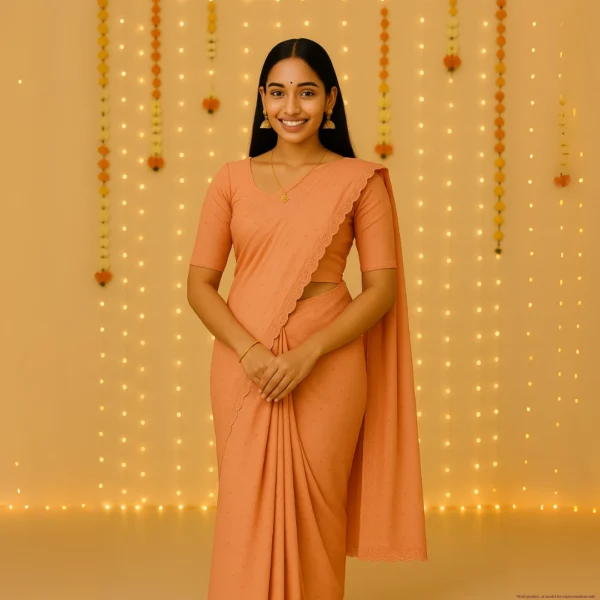 Elegant Blush Georgette Saree with Small Motifs