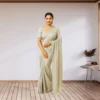 Elegant Grey Georgette Saree with Small Motifs