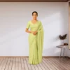 Elegant Soft Olive Georgette Saree with Small Motifs