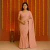 Elegant Dusty Rose Georgette Saree with Small Motifs
