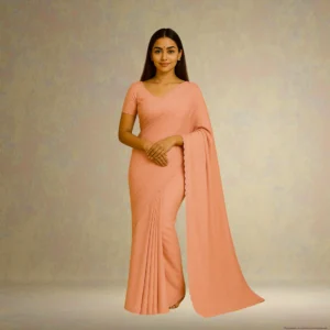 SS0BH0-2 Elegant Dusty Rose Georgette Saree with Small Motifs