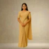 Elegant Latte Cream Georgette Saree with Small Motifs